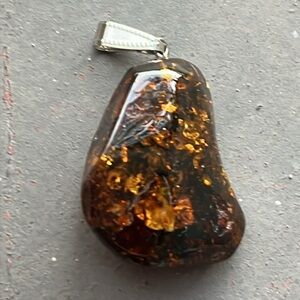 New Baltic amber pendant green